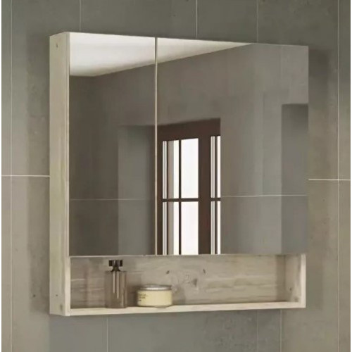 Зеркальный шкаф Comforty Парма 80 дуб дымчатый