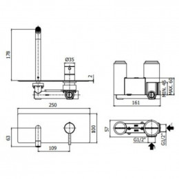 Смеситель для раковины Paffoni Light LIG105ST 293236 сталь