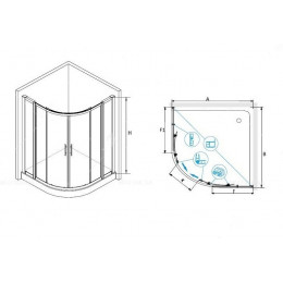 Душевой уголок RGW HO-511 030651111-11 110x110x195 см четверть круга дверь раздвижная стекло прозрачное хром