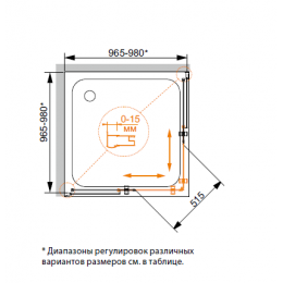 Cezares Душевой уголок PRATICO-A-2-90-C-Cr