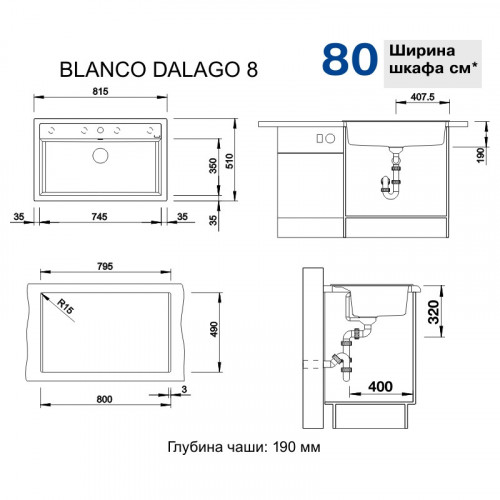 Кухонная мойка Blanco Dalago 8, черный