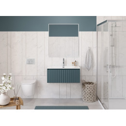 BelBagno Тумба с раковиной Uno 80 с 1 ящиком подвесная Голубой матовый с раковиной BB-8099-3-80