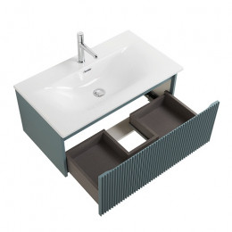 BelBagno Тумба с раковиной Uno 80 с 1 ящиком подвесная Голубой матовый с раковиной BB-8099-3-80