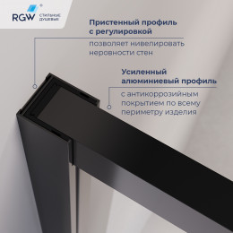 Душевой уголок RGW Leipzig 120х90 см 77124529-14 профиль черный,стекло прозрачное