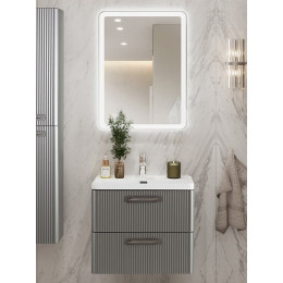 BelBagno Тумба с раковиной Due 60 подвесная Сатин ручки Сатиновый никель