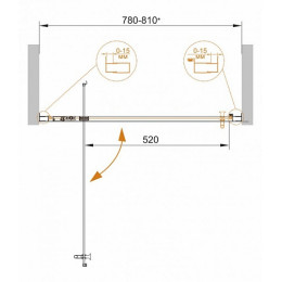 Cezares Душевая дверь в нишу ECO-O-BA-1-80-P-Cr
