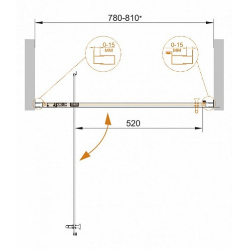 Cezares Душевая дверь в нишу ECO-O-BA-1-80-P-Cr