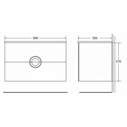 BelBagno Тумба с раковиной ONDA 900 Bianco Lucido