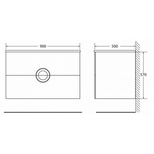 BelBagno Тумба с раковиной ONDA 900 Bianco Lucido
