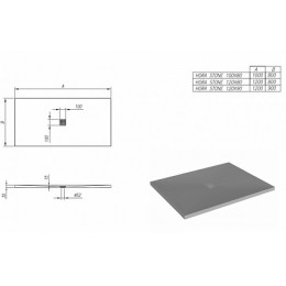 Kolpa San  Поддон для душа Hora stone 120x80 manhattan