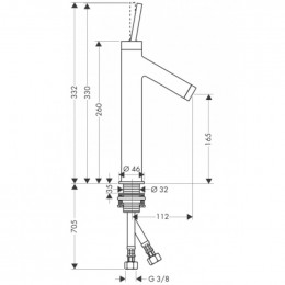 Смеситель для раковины Hansgrohe Axor Starck AX 10 123 000 хром