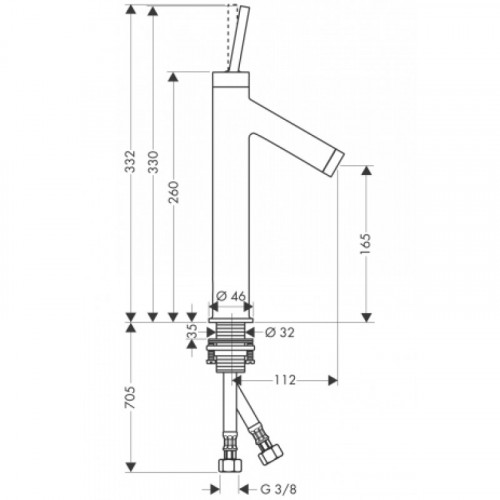 Смеситель для раковины Hansgrohe Axor Starck AX 10 123 000 хром