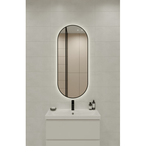 Зеркало ECLIPSE smart 50x122 в черной рамке