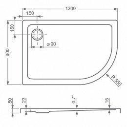 Roltechnik Душевой поддон "FLAT ASYM (R)"