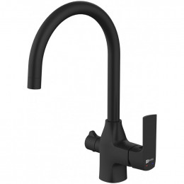 Смеситель для кухни Lemark Ursus LM7261BL085 с фильтром Basic хром/черный