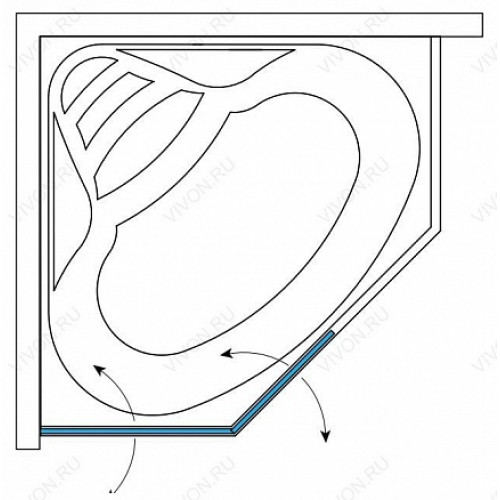 Aessel Шторка на ванну Aessel Диско (L)