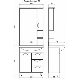 ASB-Mebel Тумба с раковиной Мессина 70/3