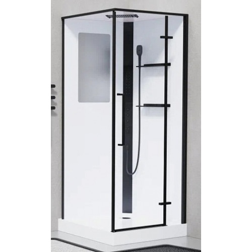 Esbano Душевая кабина ESM-QUADRO-90 (Right) 90x90 профиль чёрный