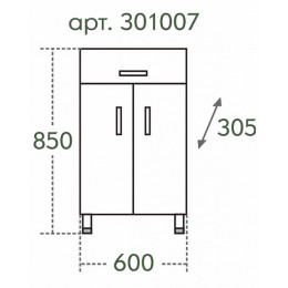 СанТа Тумба для ванной TH 60 2 двери, 1 ящик (301007)