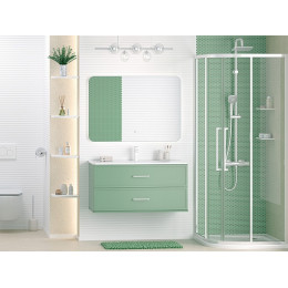 Brevita Тумба с раковиной Verde 100 подвесная зеленая
