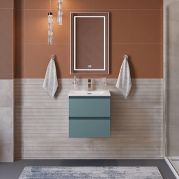 BelBagno Тумба с раковиной Kraft 39-50 подвесная Голубой матовый с раковиной BB-8099-3-50