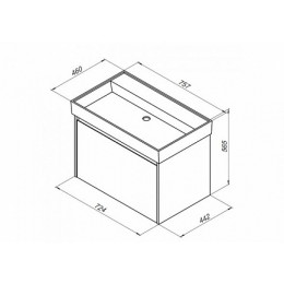 Aquanet Тумба с раковиной Nova Lite 75 белая