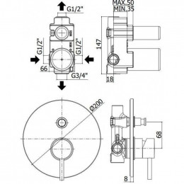 Смеситель для душа Paffoni Light, хром LIG015CR