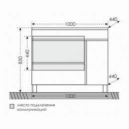 СанТа Тумба с раковиной Марс 100 напольная, дверца