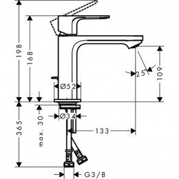 Смеситель для раковины Hansgrohe Rebris E 72557000 хром