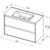 Aquanet Тумба с черной раковиной Милан 100 Flat подвесная дуб светлый