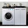 Runo Тумба с раковиной Лира 120 L черный мрамор