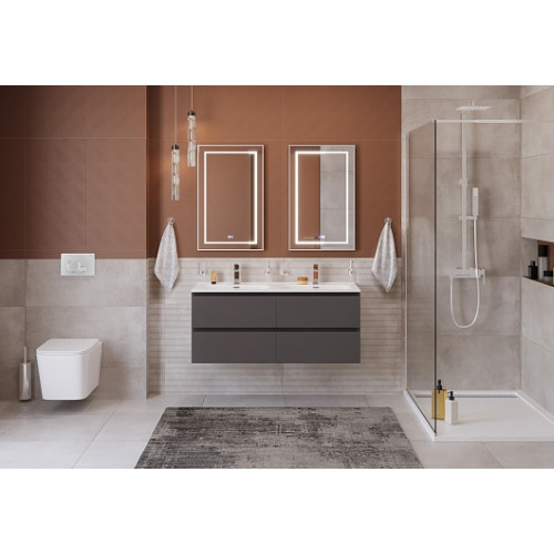 BelBagno Тумба с раковиной Kraft 120-2 подвесная Темно-Серый матовый с раковиной BB1200-2-ETL