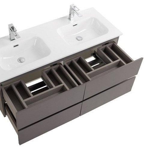 BelBagno Тумба с раковиной Kraft 120-2 подвесная Темно-Серый матовый с раковиной BB1200-2-ETL