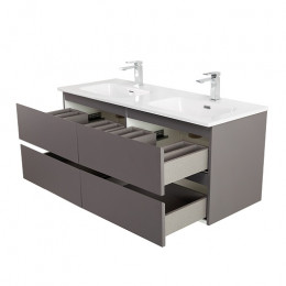 BelBagno Тумба с раковиной Kraft 120-2 подвесная Темно-Серый матовый с раковиной BB1200-2-ETL