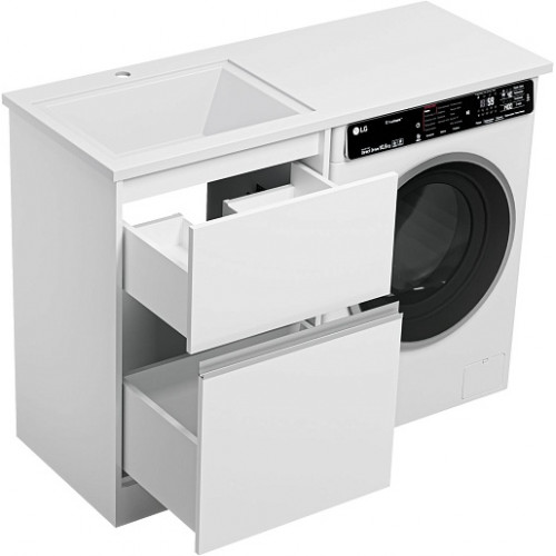 Misty Мебель для ванной с раковиной под стиральную машину Ингрид 120 L белая
