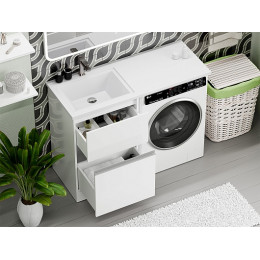 Misty Мебель для ванной с раковиной под стиральную машину Ингрид 120 L белая