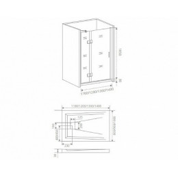 Good Door Душевое ограждение Saturn WTW-140-C-CH-L