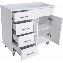 Misty Тумба с раковиной Купер 90 R 4 ящика белая