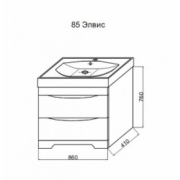 Misty Мебель для ванной Элвис 85 L напольная белая
