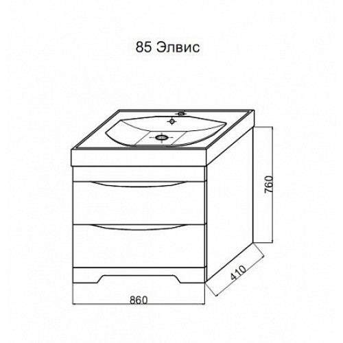 Misty Мебель для ванной Элвис 85 L напольная белая
