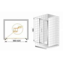 Cezares Душевая дверь в нишу ANIMA-W-BS-90-C-Cr