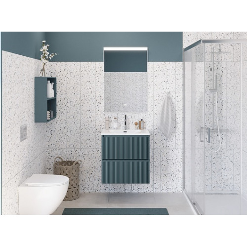 BelBagno Тумба с раковиной Uno mini 50 подвесная Голубой матовый с раковиной BB-8099-3-50