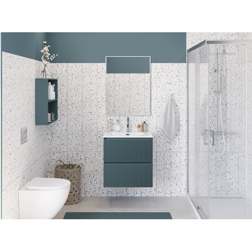 BelBagno Тумба с раковиной Uno mini 50 подвесная Голубой матовый с раковиной BB-8099-3-50