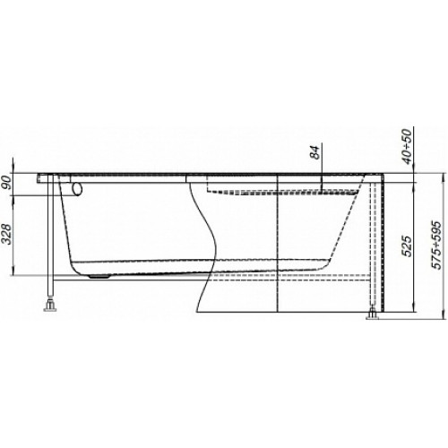 Aquanet Каркас для ванны Mia 140 L