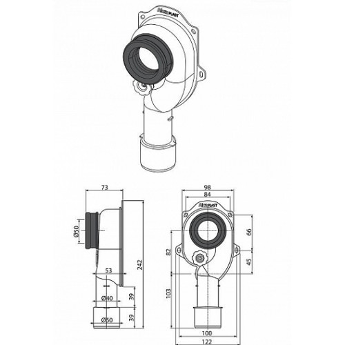 Alcaplast Сифон для писсуара вертикальный A45C