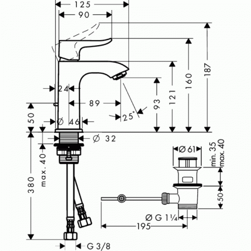 Смеситель для раковины Hansgrohe Metris 31088000