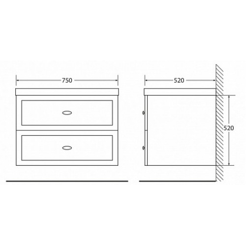 BelBagno Тумба с раковиной DUBLIN-750 Bianco Lucido