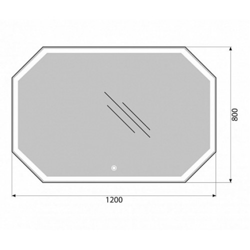 BelBagno Зеркало SPC-OTT-1200-800-LED-TCH