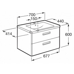 Roca Мебель для ванной Gap 70 белый пленка