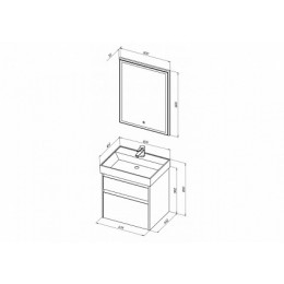 Aquanet Мебель для ванной Nova Lite 60 2 ящика, дуб рошелье